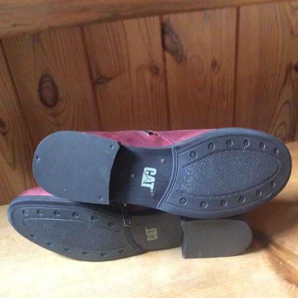 Caterpiller Red Cat Kiley Sedona Herringbone Leather Ankle Boot EUC Size 7.5 - Picture 5 of 7